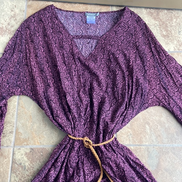 EARTHBOUND Dresses & Skirts - Earthbound Patterned Maxi Dress Side Slits Belted size XL